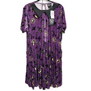 Haunted Mansion Torrid Purple Velvet Dress - 2X - 18/20 - NEW